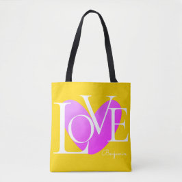 Bolso De Tela Diseño de texto de AMOR a la tipografía moderna