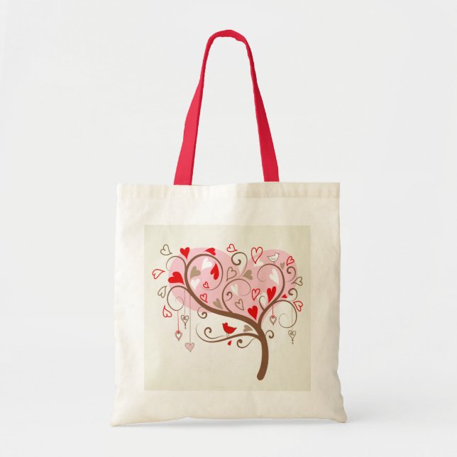 Bolso De Tela Diseño de texto de Cute Happy Valentines Day (Frente)