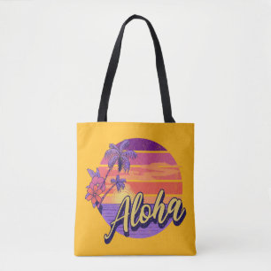 Bolso De Tela Diseño de texto de estilo retro "Aloha"