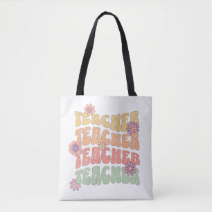 Bolso De Tela Diseño de texto de estilo retro docente