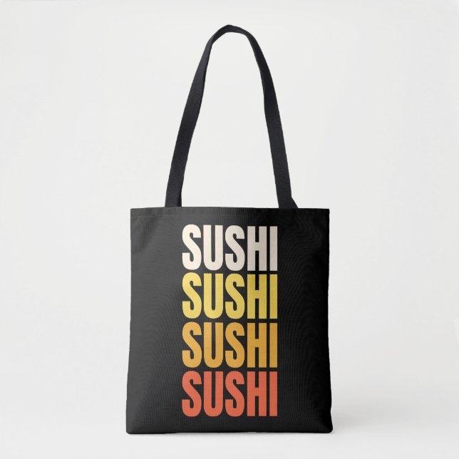 Bolso De Tela Diseño de texto de sushi (Anverso)