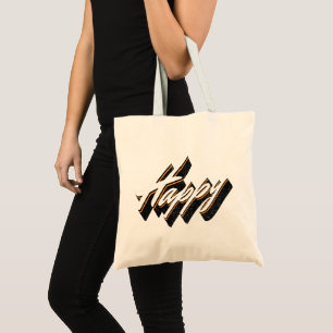 Bolso De Tela Diseño de texto feliz