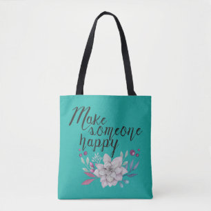 Bolso De Tela Diseño de texto retro: hacer feliz a alguien