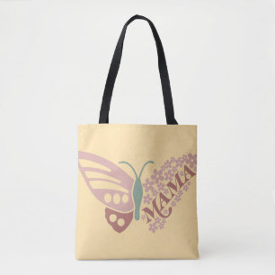 Bolso De Tela Diseño de tipografía floral de Mamá Mariposa