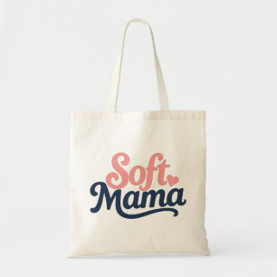 Bolso De Tela Diseño de tipografía minimalista cursiva "Soft Mam