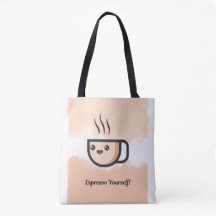 Diseño de Tote de Taza de Café Adorable