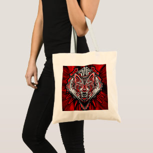 Bolso De Tela Diseño de tótem tribal Haida de lobo