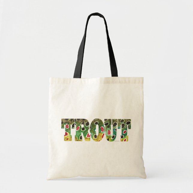Bolso De Tela Diseño de trucha marrón (Frente)