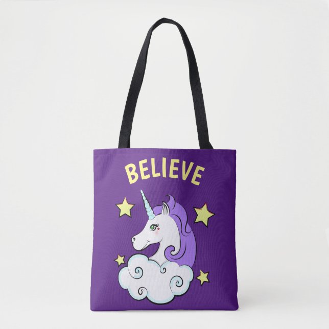 Bolso De Tela Diseño de unicornio (Anverso)