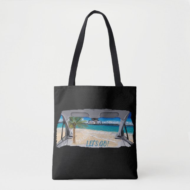 Bolso De Tela Diseño de vacaciones  (Anverso)