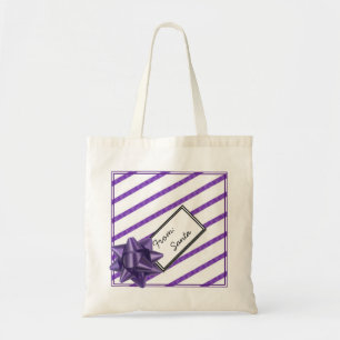 Bolso De Tela Diseño de vacaciones a rayas púrpuras