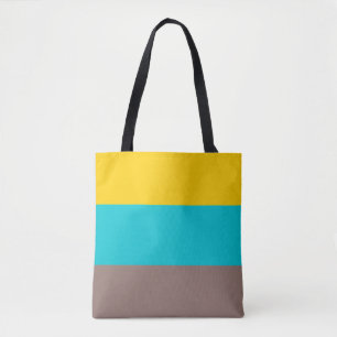 Bolso De Tela Diseño de verano amarillo azul marrón