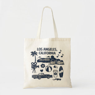 Bolso De Tela Diseño de viaje retro de Los Ángeles California
