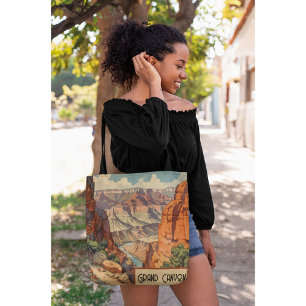 Bolso De Tela Diseño de Viajes Retro del Gran Cañón