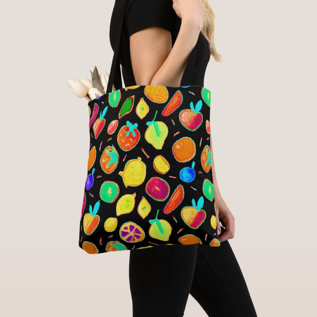 Bolso De Tela Diseño de visiones de neón fructíferas (Detalle)