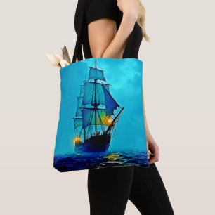 Bolso De Tela Diseño de vómitos para el mar del buque Ghostly Ta