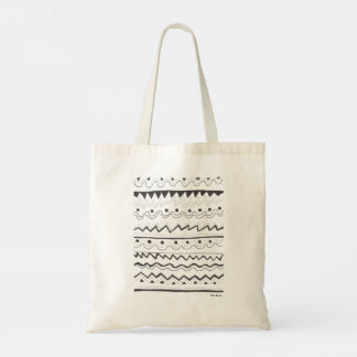 Bolso De Tela Diseño de Zag Zig Negro para Tote de vuelta