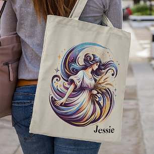 Bolso De Tela Diseño de Zodiac de color de agua virgo de moda