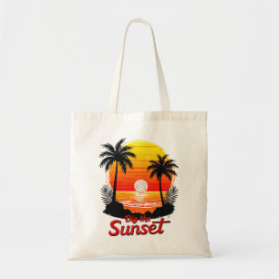 Bolso De Tela Diseño del atardecer de voleibol "Dig the Sunset"
