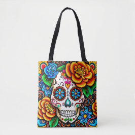 Bolso De Tela Diseño del cráneo de azúcar