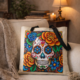 Bolso De Tela Diseño del cráneo de azúcar