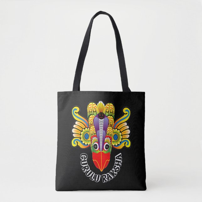 Bolso De Tela Diseño del demonio Gurulu Raksha Sri Lanka  (Anverso)