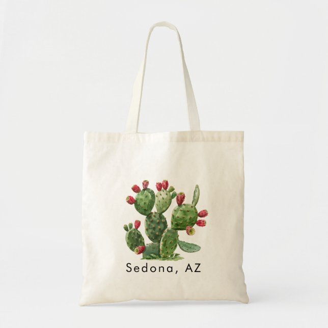 Bolso De Tela Diseño del desierto de Prickley Pear Cactus (Frente)