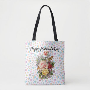 Bolso De Tela Diseño del Día de la Madre Tote floral elegante