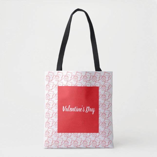 Bolso De Tela Diseño del Día de San Valentín romántico (Anverso)