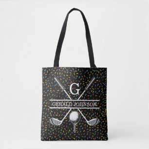 Bolso De Tela Diseño del Monograma de Golf personalizado Confett