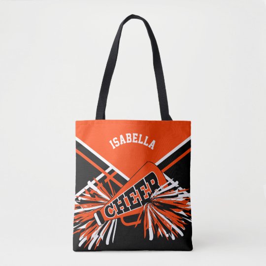 Bolso De Tela Diseño del naranja, negro y blanco de la animadora