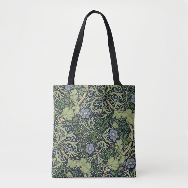 Bolso De Tela Diseño del papel pintado de la alga marina, (Anverso)