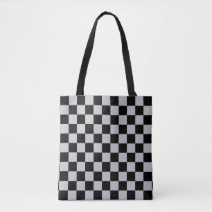 Bolso De Tela Diseño del patrón Ash Gray Gray Checker