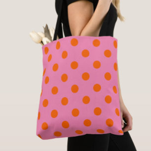 Bolso De Tela Diseño Del Patrón De Puntos De Polka Rosa