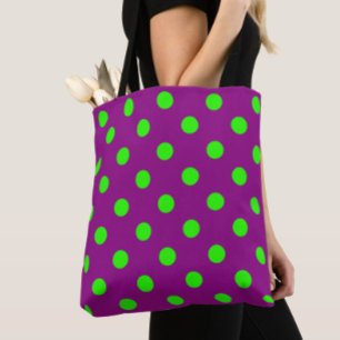 Bolso De Tela Diseño del patrón de puntos de polka verde sobre p