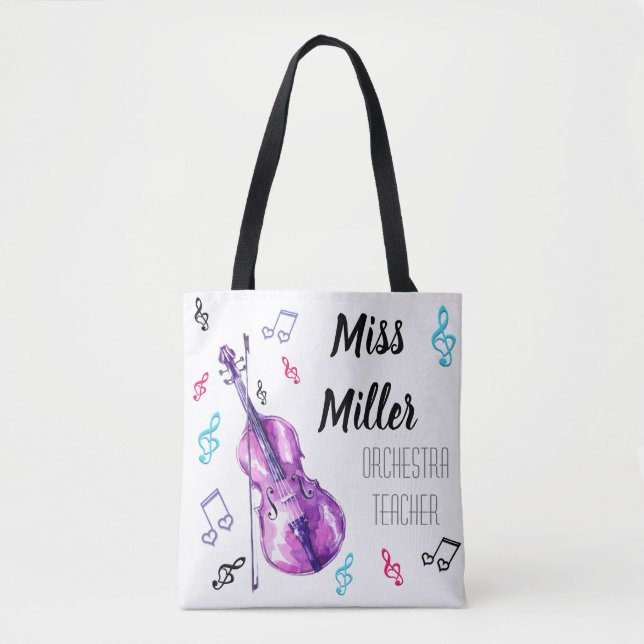 Bolso De Tela Diseño del profesor de la orquesta (Anverso)