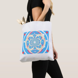 Bolso De Tela Diseño Dimensional Artístico Azul