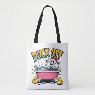 Bolso De Tela Diseño Divertido de Esqueleto: Duck Off - 61161