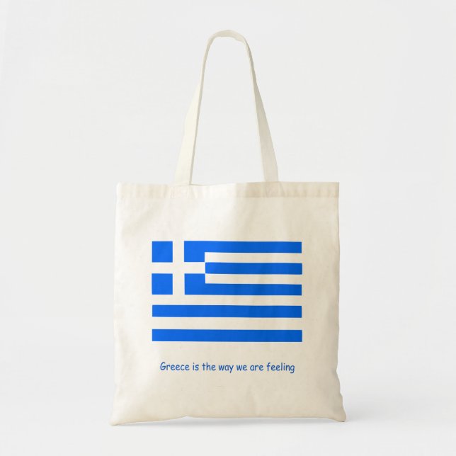 Bolso De Tela Diseño divertido de la bandera patriota griega (Frente)