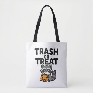Bolso De Tela Diseño divertido de mapache de basura o trato para
