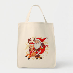 Bolso De Tela **"Diseño Divertido de Papá Noel – Alegre y Festiv
