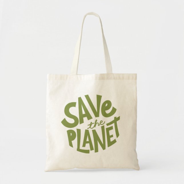 Bolso De Tela Diseño Ecológico Salva el Planeta (Frente)
