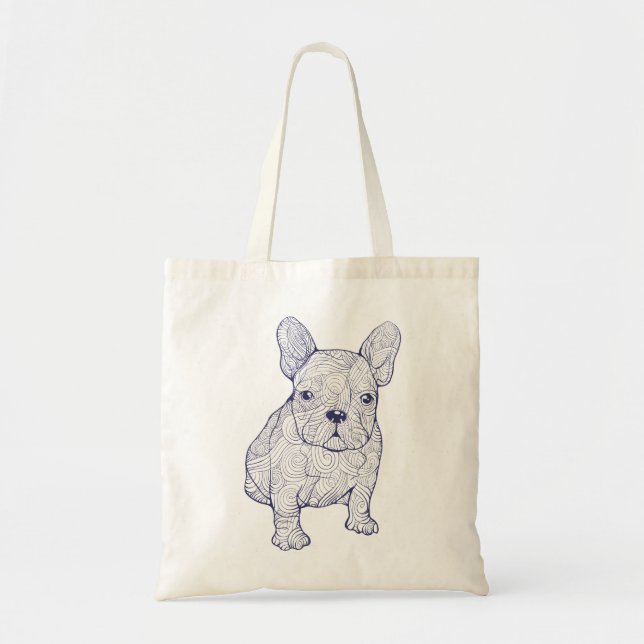 Bolso De Tela Diseño elegante con el perro fresco (Frente)
