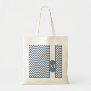 Bolso De Tela Diseño elegante de Chevron Gris francés con monogr