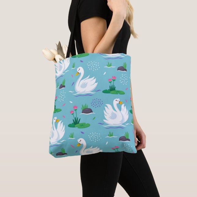 Bolso De Tela Diseño elegante de cisne (Detalle)