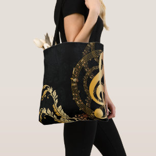 Bolso De Tela Diseño elegante de notas musicales
