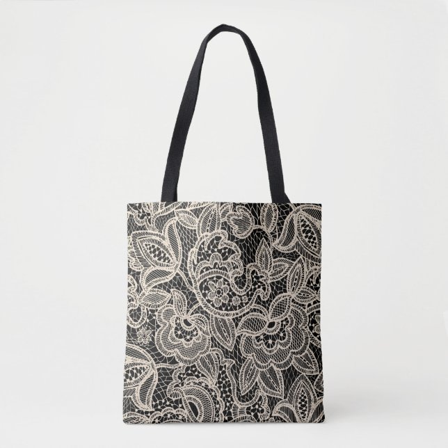 Bolso De Tela Diseño elegante de patrones sin foco (Anverso)