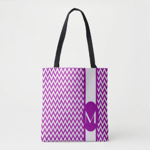 Bolso De Tela Diseño elegante púrpura con monograma