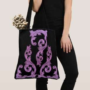 Bolso De Tela Diseño elegante rosa y negro gótico