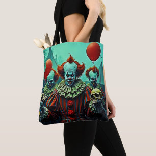 Bolso De Tela Diseño escalofriante de escena de terror de payaso